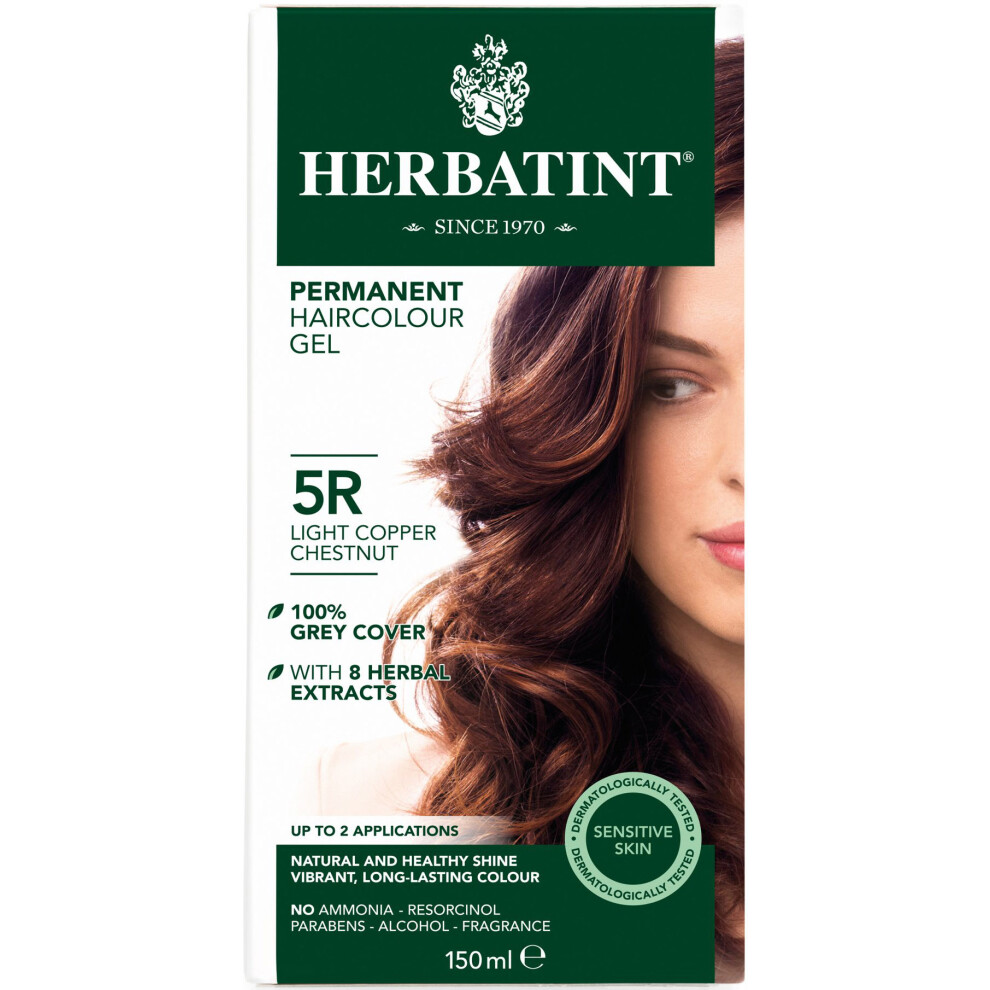 Herbatint (Light Copper Chestnut - 5R) Permanent Hair Colour Gel 150Ml