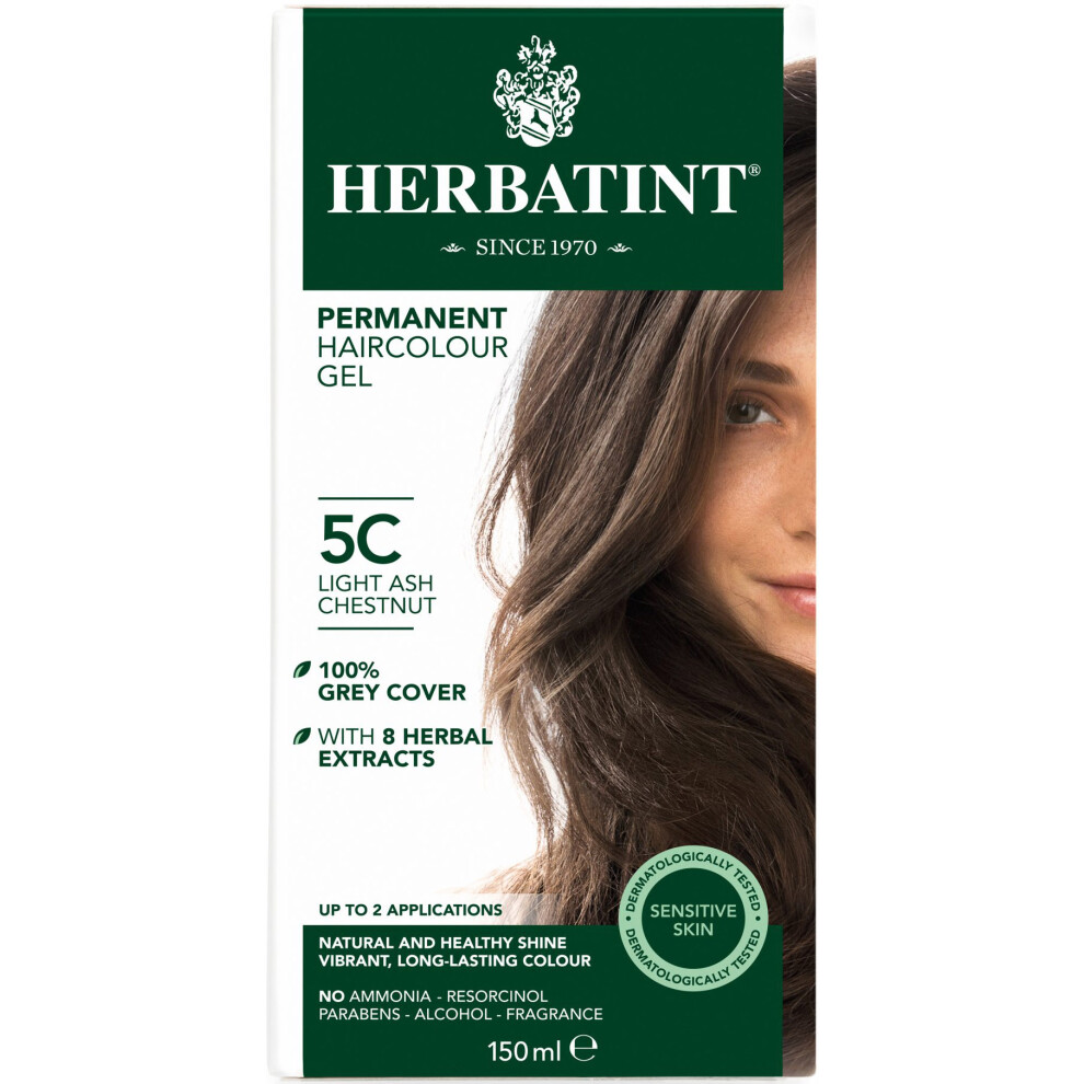 (Light Ash Chestnut - 5C) HERBATINT PERMANENT HAIR COLOUR GEL 150ML