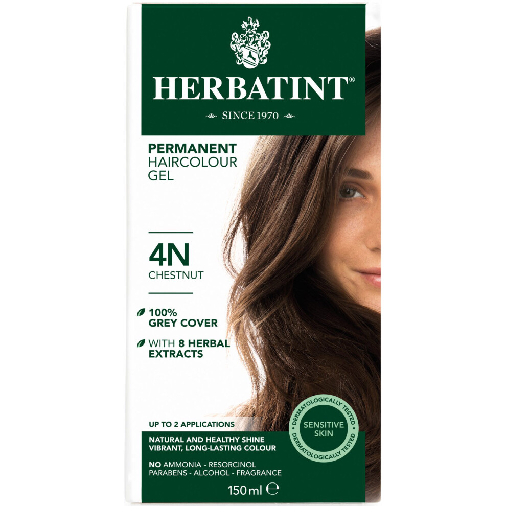 (Chestnut - 4N) HERBATINT PERMANENT HAIR COLOUR GEL 150ML