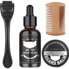 Beard Grooming Kit For Men,Beard Gift Set With Beard Shampoo,Derma Roller Beard Growth Serum,Derma Roller Hair Growth Men Beard Balm