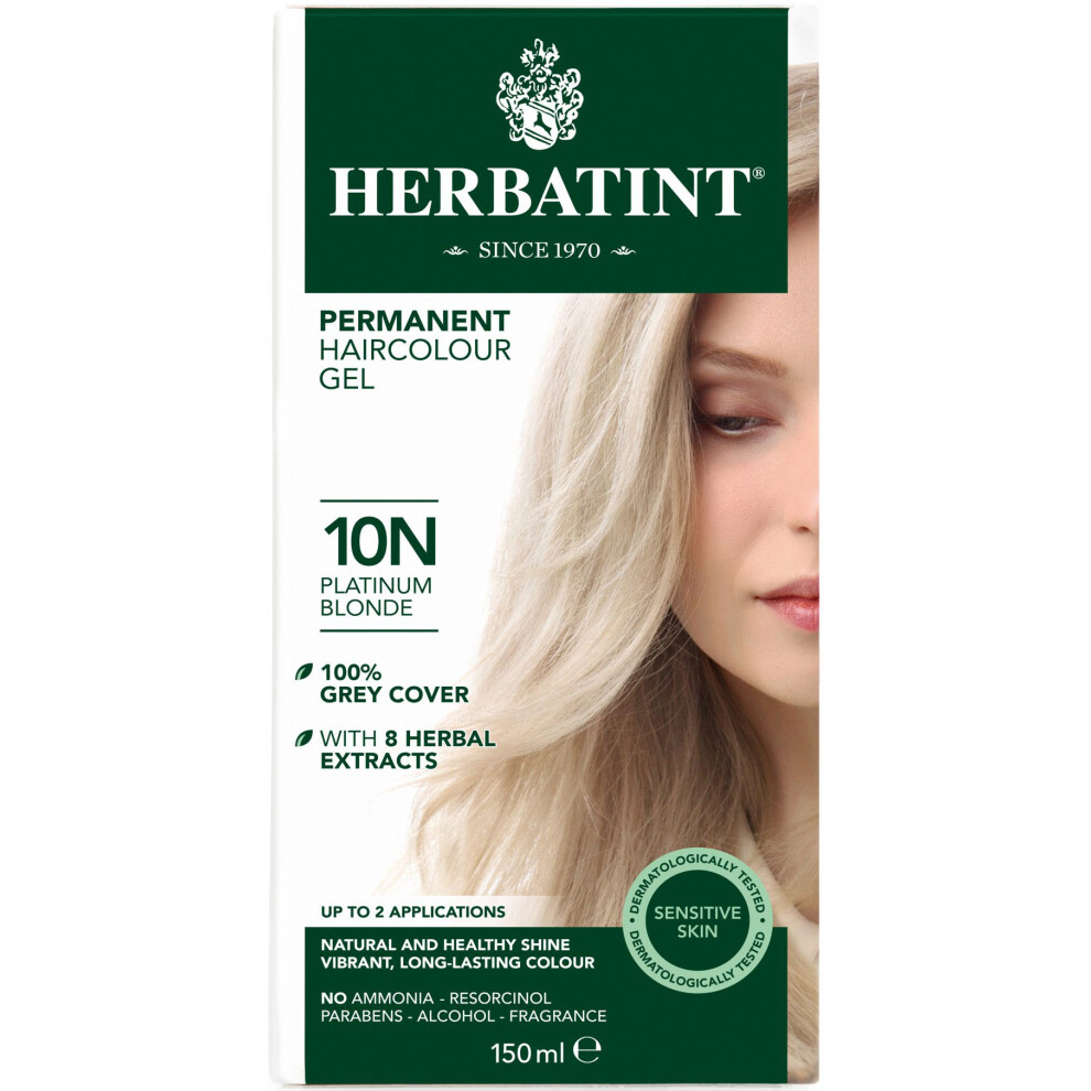 Herbatint (Platinum Blonde - 10N) Permanent Hair Colour Gel 150Ml