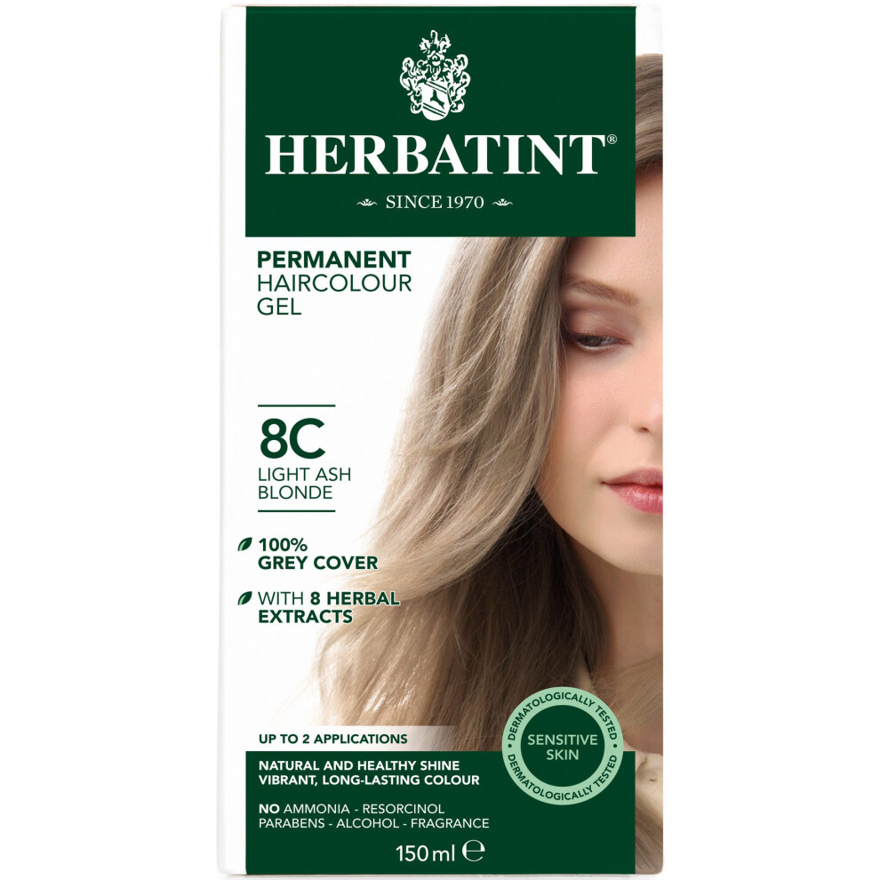 Herbatint Not,Specified (Light Ash Blonde - 8C) Permanent Hair Colour Gel 150Ml
