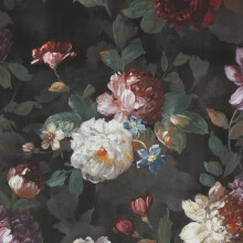 Superfresco Easy Isabelle Black Floral Wallpaper - Paste-the-Wall, Eco-Friendly, Washable & Strippable, Moody Hand-Painted Floral