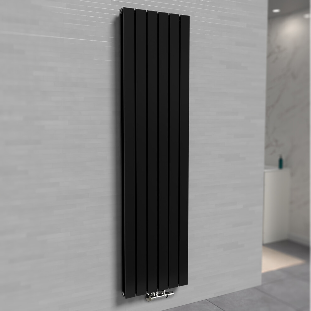 Nes Home 1800 X 410 mm Vertical Flat Panel Black Designer Radiator