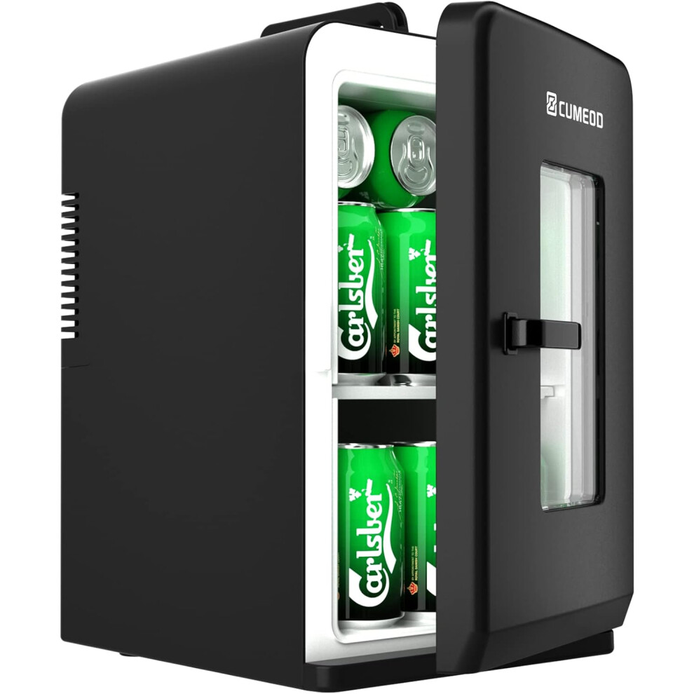 Mini Fridge 15L/21 Cans, Upgrade Portable AC DC Power Supply Small Refrigerator for Bedroom, Car, Office, Thermoelectric Cooler