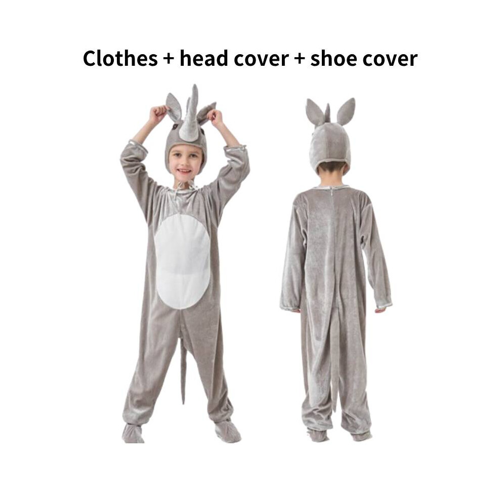 Photos - Fancy Dress  Kids Rhino Costume Cosplay Cartoon Clothes Role Play Halloween Party Fashion(140cm/55.12in)