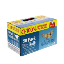 Wild Garden Fat Balls For Wild Birds - 50 Pack, Wild Bird Hi-energy Fat Balls