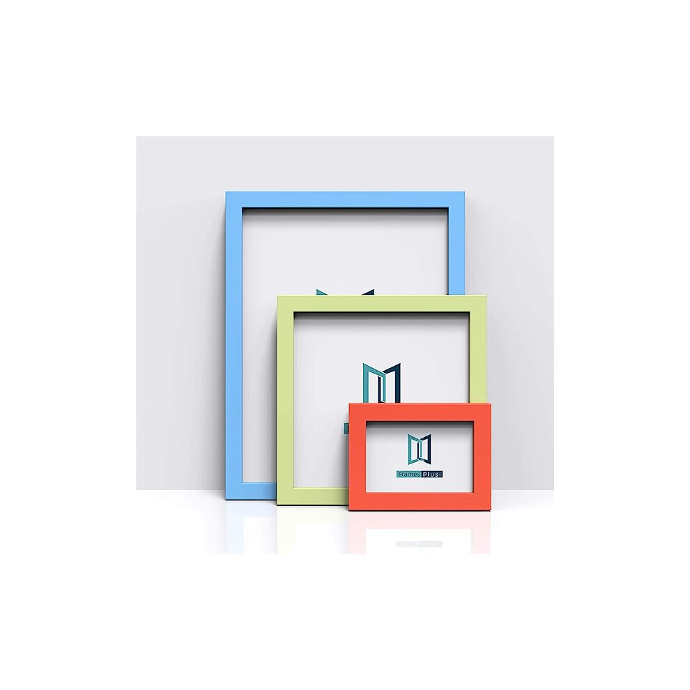 (Red, 24&quot;x18&quot; (61 x 45.7cm)) FramesPlus Rainbow Range Solid Wood Photo Picture Poster Frames 13 Colors, Large Square Small, Hang or stand in-image-OPC-PF8D7C6-NEW