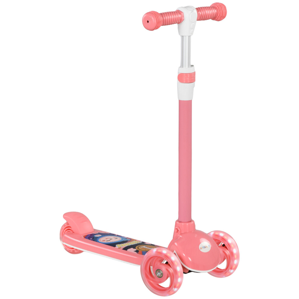 AIYAPLAY Kids 3 Wheel Scooter For 2-6 Years Old w/ Adjustable Height, Pink