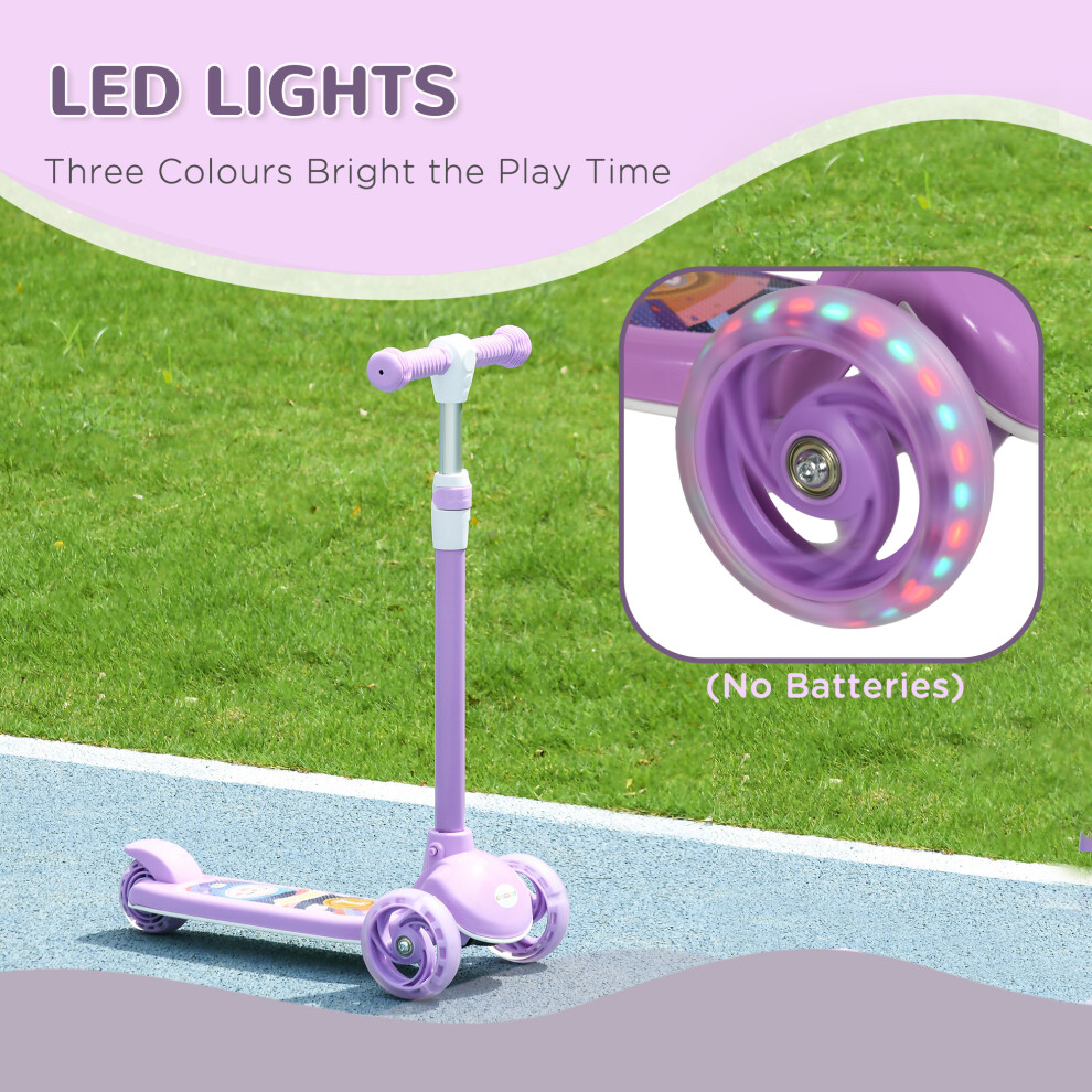 aiyaplay-kids-3-wheel-scooter-for-2-6-years-old-w--adjustable-height--purple