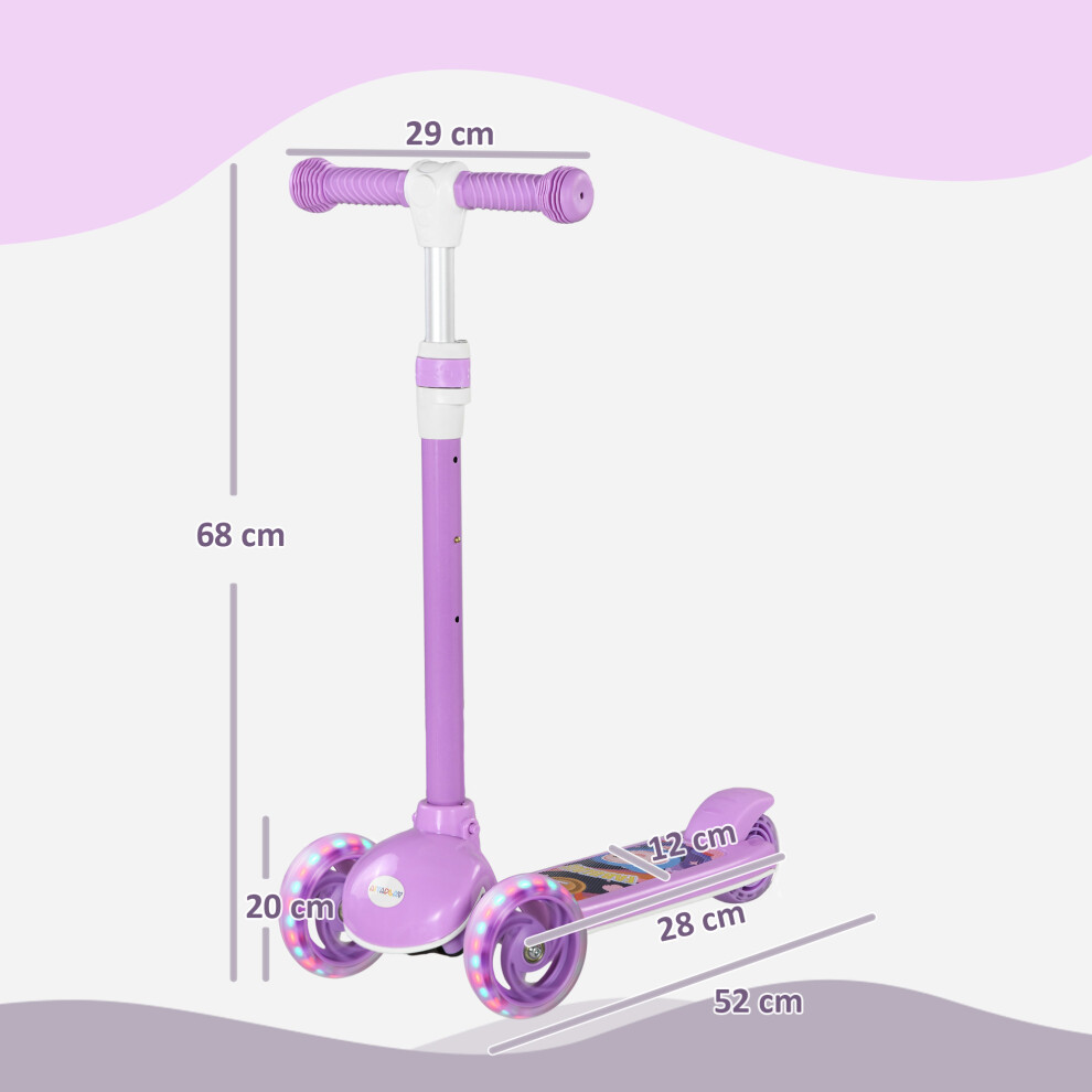 aiyaplay-kids-3-wheel-scooter-for-2-6-years-old-w--adjustable-height--purple