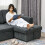 Homcom HOMCOM 3 Seater Sofa Bed, Convertible Pull Out Sofa with Storage, Dark Grey 7