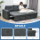 Homcom HOMCOM 3 Seater Sofa Bed, Convertible Pull Out Sofa with Storage, Dark Grey 5