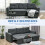 Homcom HOMCOM 3 Seater Sofa Bed, Convertible Pull Out Sofa with Storage, Dark Grey 3