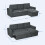 Homcom HOMCOM 3 Seater Sofa Bed, Convertible Pull Out Sofa with Storage, Dark Grey 2