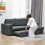 Homcom HOMCOM 3 Seater Sofa Bed, Convertible Pull Out Sofa with Storage, Dark Grey 6