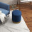 Homcom HOMCOM Modern Round Footstool, Fabric Upholstered Foot Rest, Dark Blue 4