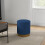 Homcom HOMCOM Modern Round Footstool, Fabric Upholstered Foot Rest, Dark Blue 5