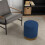 Homcom HOMCOM Modern Round Footstool, Fabric Upholstered Foot Rest, Dark Blue 6