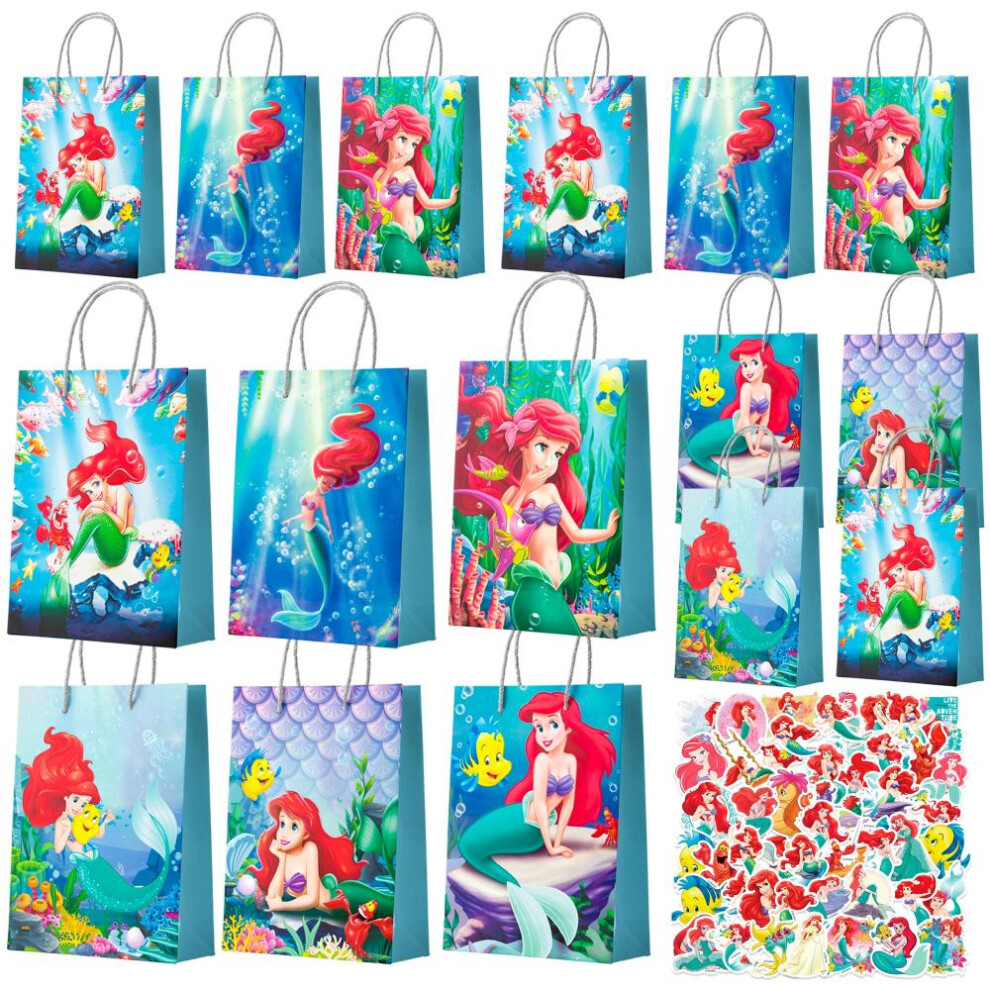 Little Mermaid Party Bags, Mermaid Party Gift Bags+ Mermaid Stickers