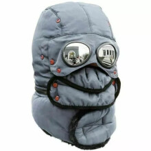 (Gray) Winter Thermal Trapper Hat with Glasses Winter Cycling Windproof Ski Mask Cap