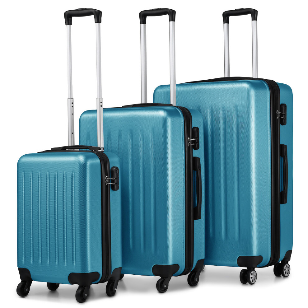(19+24+28 inch) Navy 19/24/28 inch ABS Hard Shell Suitcase