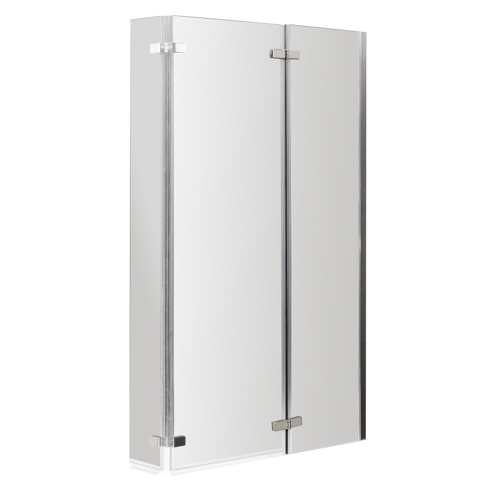 Balterley 6Mm Toughened Safety Glass Reversible L-Shaped Bath Screen - Chrome Profile, Double Hinged - Bbscbs3