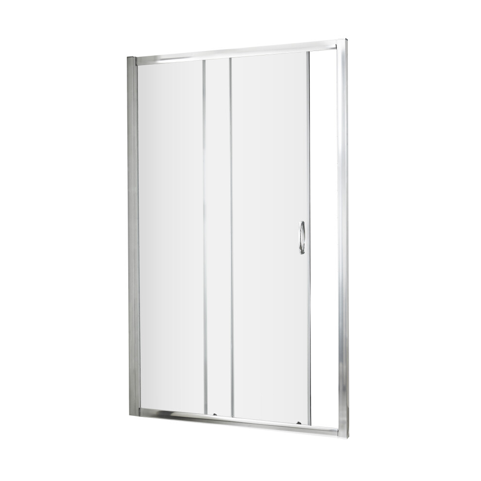 Contemporary 5mm Toughened Safety Glass Sliding Shower Door - 1000mm - Chrome - Balterley