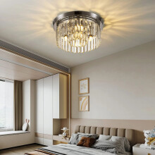 Luxury Crystal Mount Ceiling Light Living Room Bedroom Ceiling Light Rust-Resistant and Anti-Corrosion Base