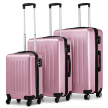 (19+24+28 inch) Pink Hard Shell Luggage Suitcase Set Travel Trolley Case With 3 Size