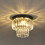 Living And Home Double Layer Crystal Mount Ceiling Light 5