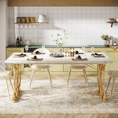 Tribesigns Tribesigns Dining Table for 4-6 People, Rectangular Kitchen Table 2
