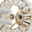 Living And Home Round Shape Crystal Mount Ceiling Light Gold 4
