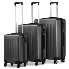 (19+24+28 inch) Grey Hard Shell Luggage Suitcase Set Travel Trolley Case