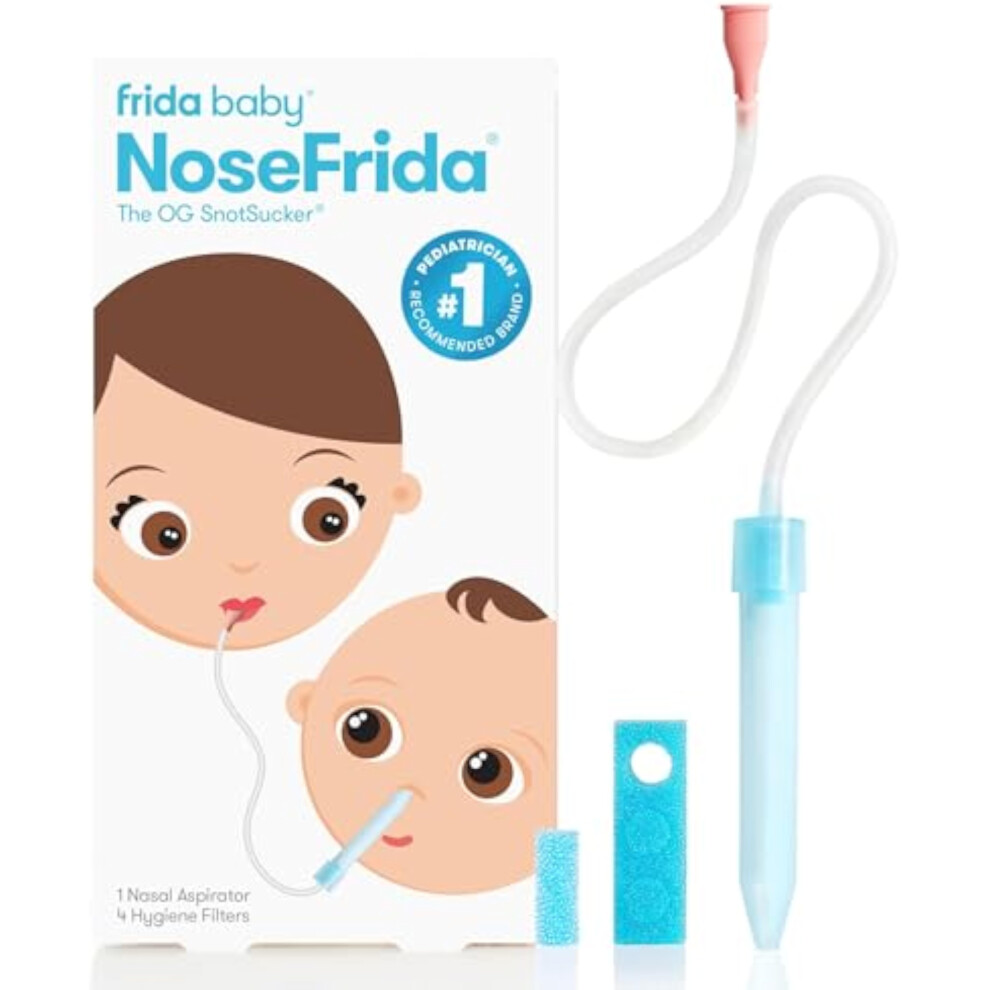 Frida Baby Nosefrida The Snotsucker: Nasal Aspirator For Baby, Baby Nose Sucker, Nosefrida + 4 Hygiene Filters Frida Baby Store
