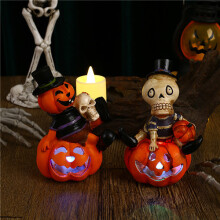 Luminous Skeleton Skull Ornaments Colorful Flashing Pumpkin Lantern
