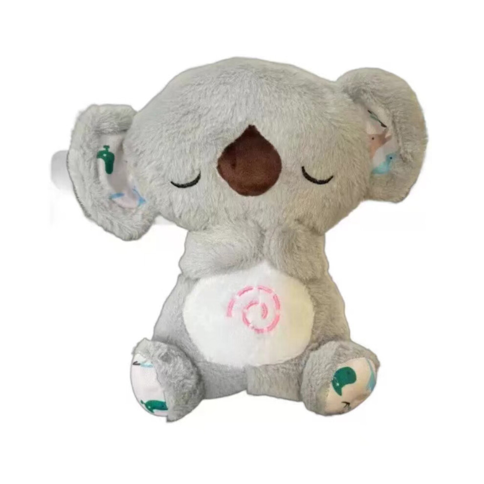 (Koala Gray) Kid Breathing Musical Soothing Doll Sleep Toys Anxiety Relief Plush Toys