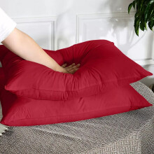 (Burundy Red, Pillowcases Pair) 4PC Dyed Duvet Cover Bedding Set with Fitted Sheet