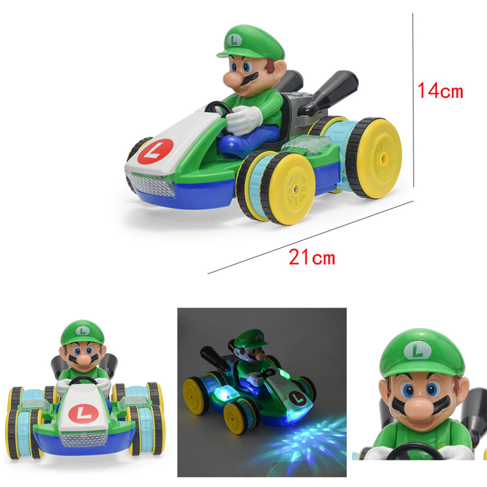 (RC luigi car) Super Mario Bros Cart Vehicle Figures Model Toy Mario Luigi Yoshi Toad Remote Control Car