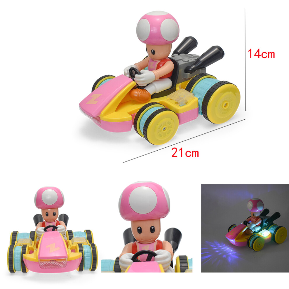 (RC Toadette car) Super Mario Bros Cart Vehicle Figures Model Toy Mario Luigi Yoshi Toad Remote Control Car