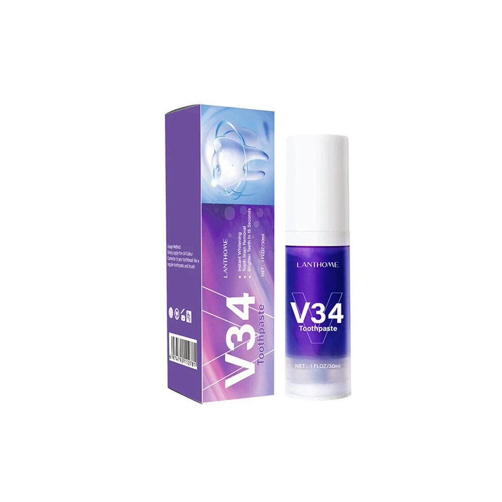 Srj Star Purple/Yellow () 30Ml V34 Mousse Toothpaste Teeth Whitening Removing Teeth Cleaning Tooth Stain