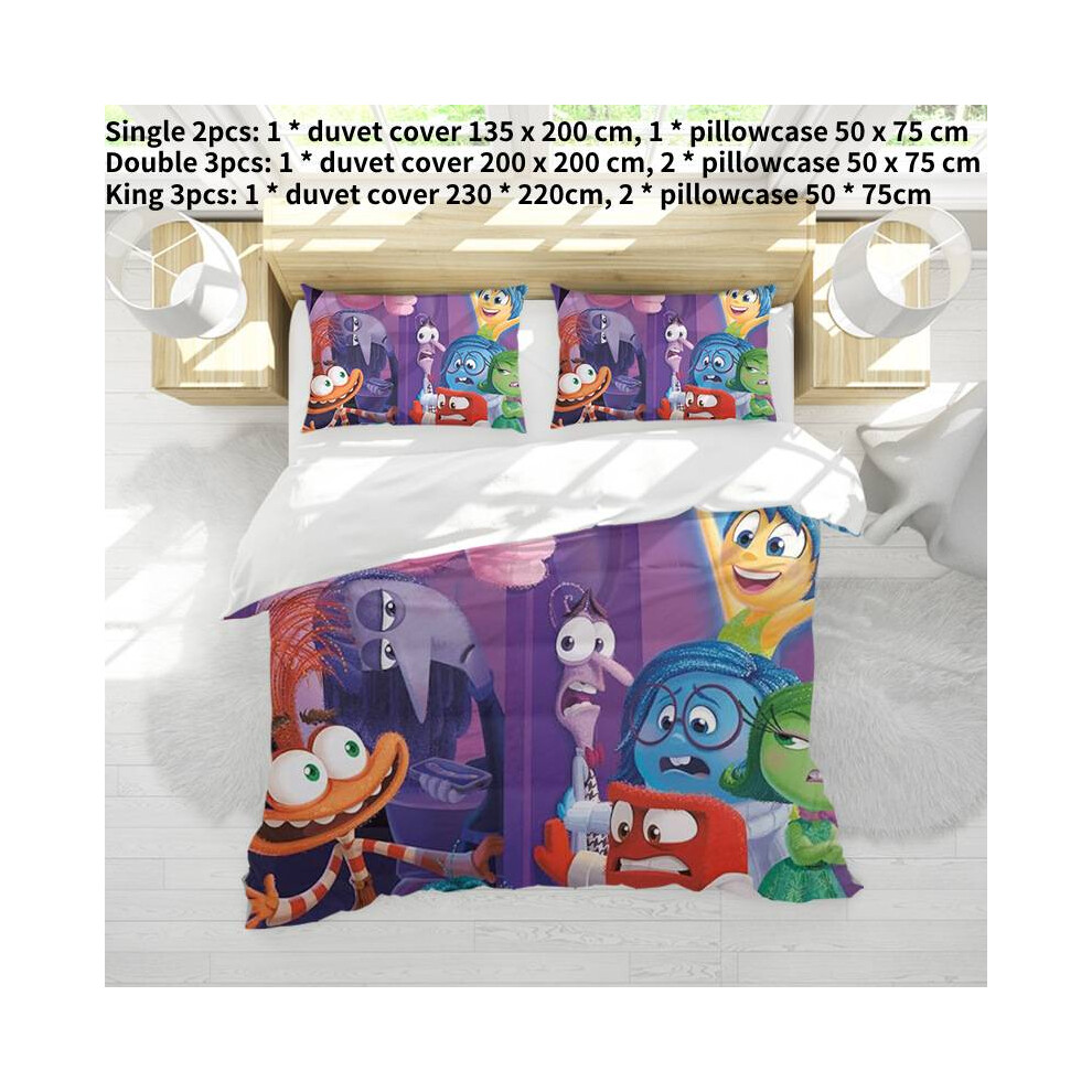 (Style C, Single) Inside Out2 Bedding Single Double King Duvet Cover Polyester Fiber 3d Printed