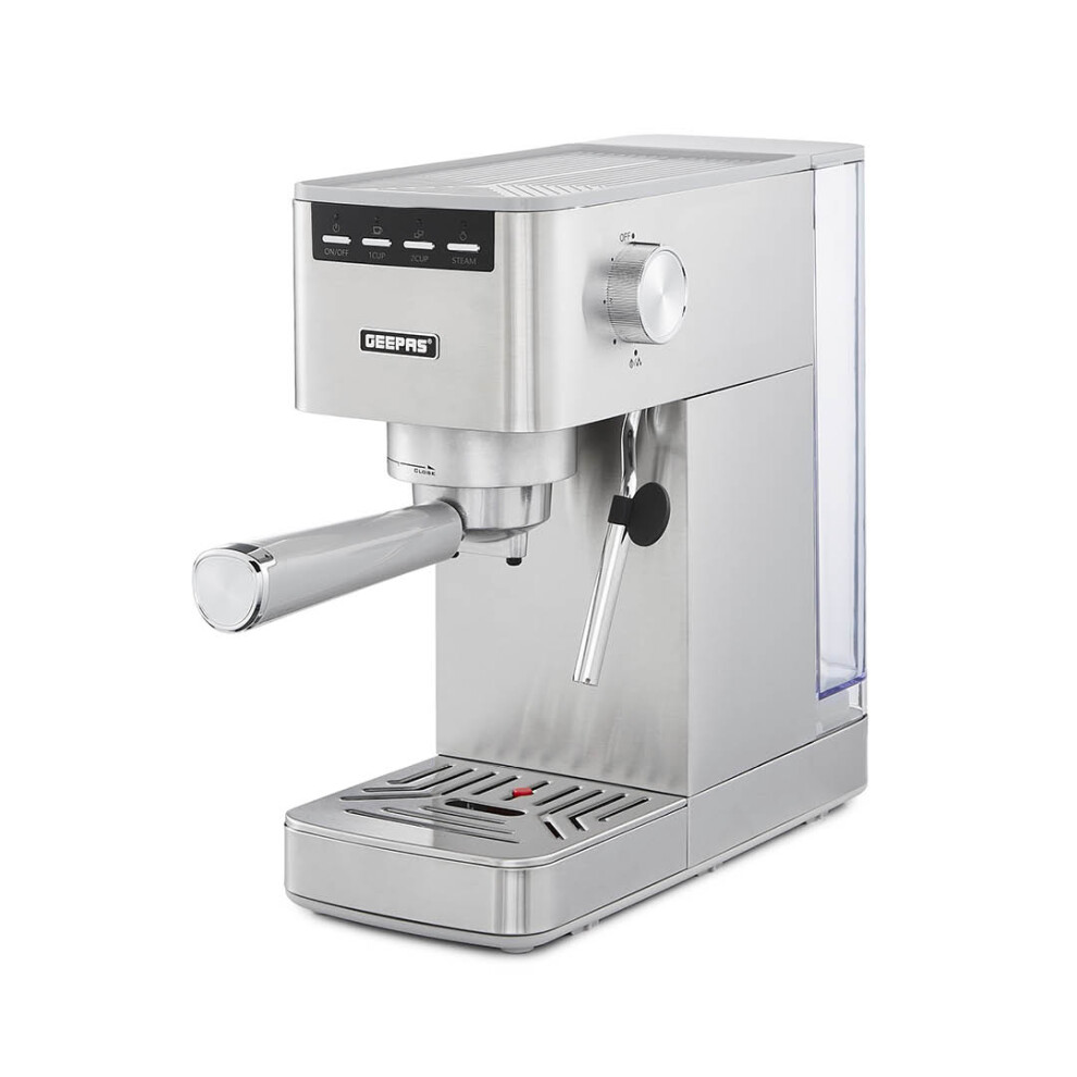 GEEPAS Espresso &Cappuccino Coffee Machine with Milk Frother 1.4L Tank