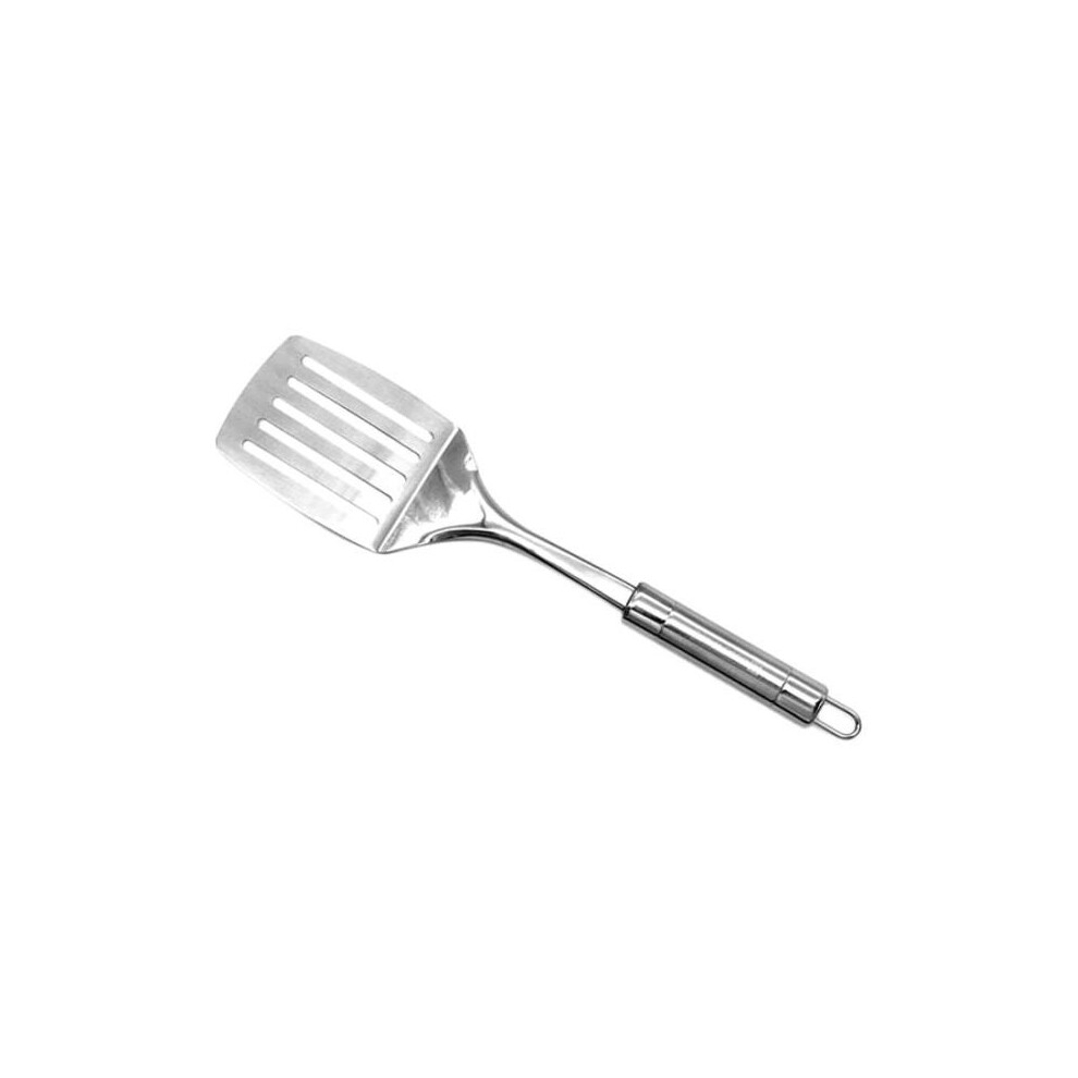 Stainless Steel Slotted Turner With Tube Handle Fish Slice Serving Spatula RF9850 Silver 35x8x3.6cm
