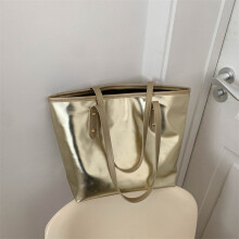 (Gold) Pu Tote Highquality Bag For Women 2023 Urban Chic Handbag With Zipper And Soft Feel