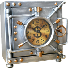 Clock & Moneybox | Bank Vault Safe Style | Quirky Home Decor