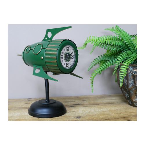 Spaceship Style Desk Clock | GREEN | Outer Space Inspired Theme 2