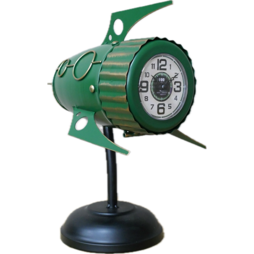 Spaceship Style Desk Clock | GREEN | Outer Space Inspired Theme