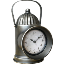 Vintage Railway Carriage Lantern Inspired Desk Clock GREY