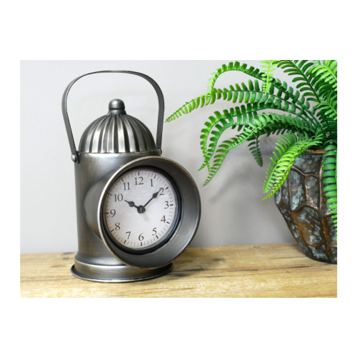 Vintage Railway Carriage Lantern Inspired Desk Clock GREY 1